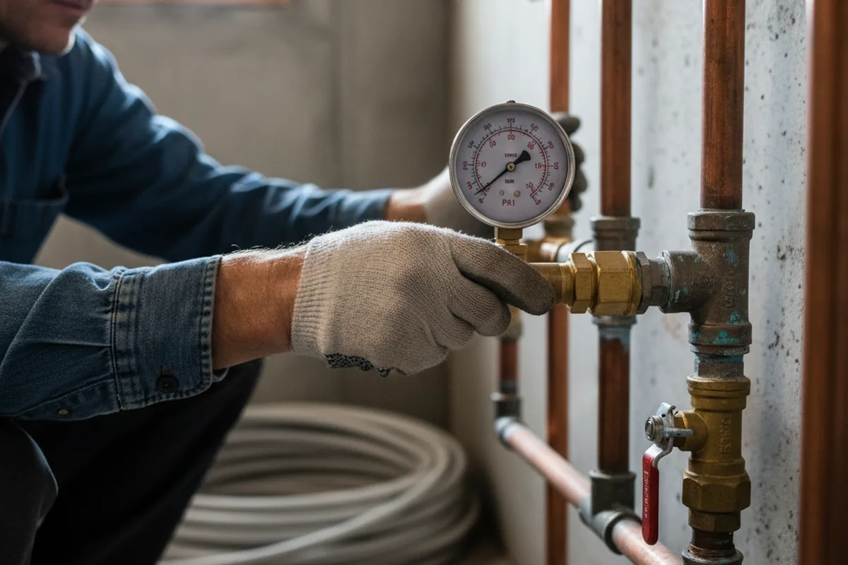 Pressure testing a repaired line during Water Line Repair in Spreckels